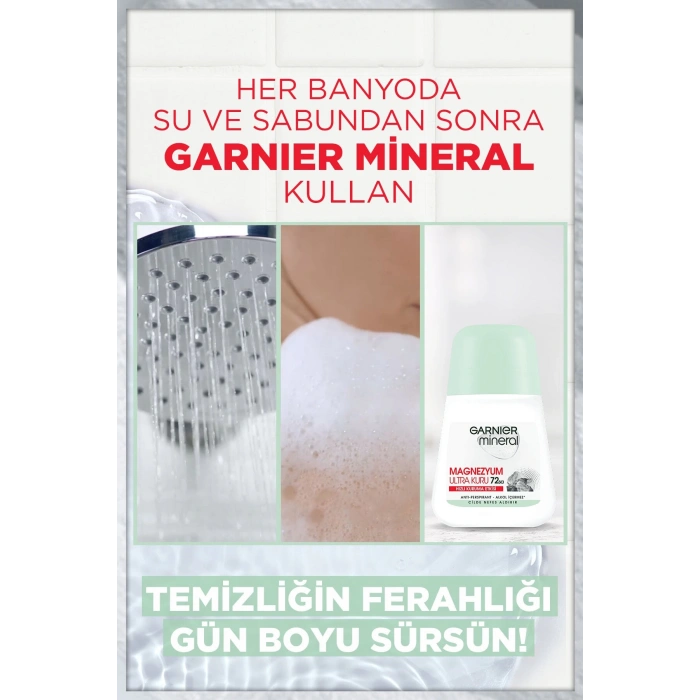 3lü Garnier Mineral Magnezyum Ultra Kuru Roll-On Kadın Deodorant Seti