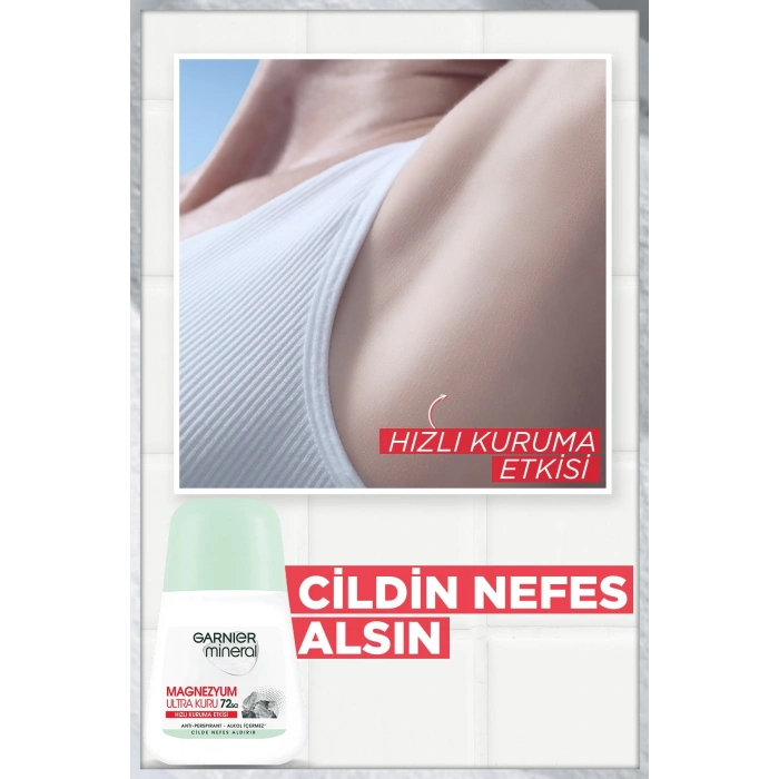 3lü Garnier Mineral Magnezyum Ultra Kuru Roll-On Kadın Deodorant Seti