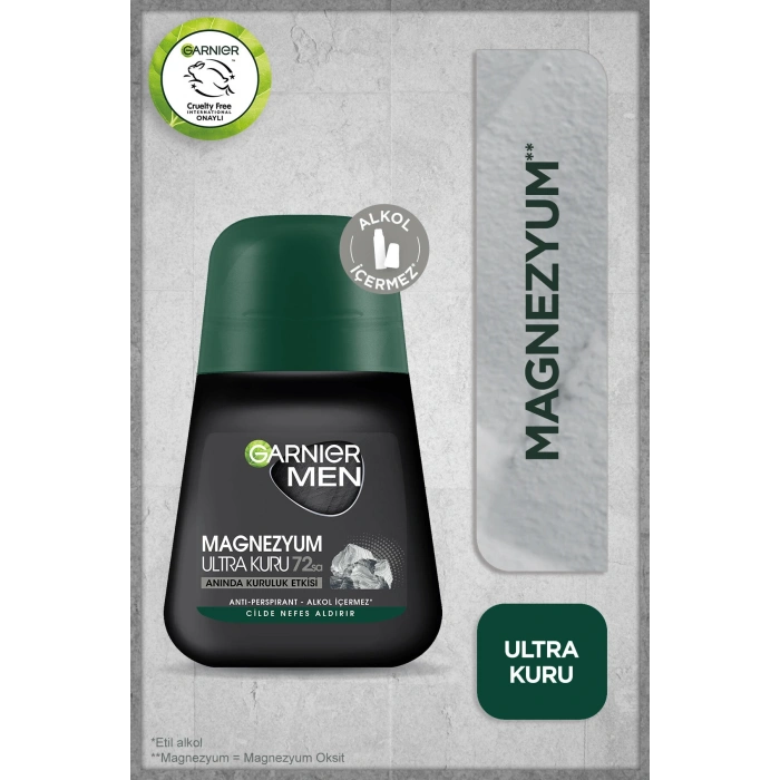 Garnier 3lü Men Magnezyum Ultra Kuru Roll-on Erkek