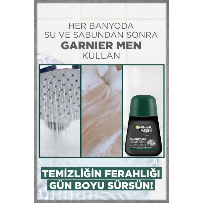 Garnier 3lü Men Magnezyum Ultra Kuru Roll-on Erkek
