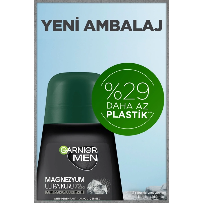 Garnier 3lü Men Magnezyum Ultra Kuru Roll-on Erkek