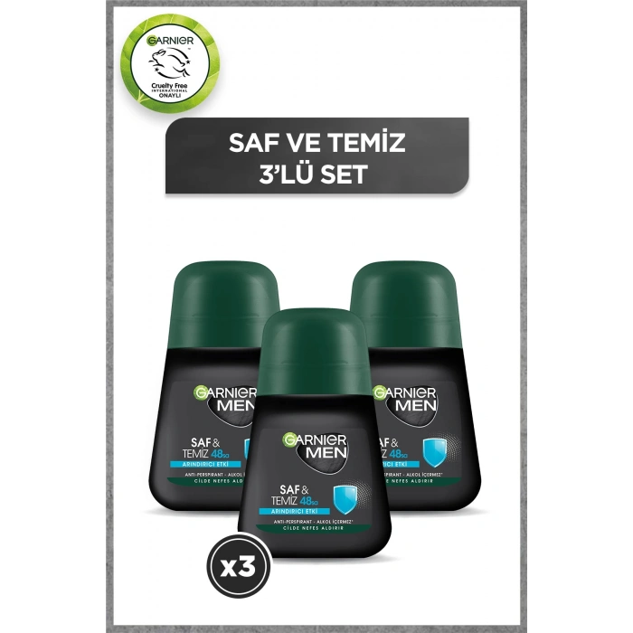 Garnier 3lü Men Saf ve Temiz Roll-On Seti