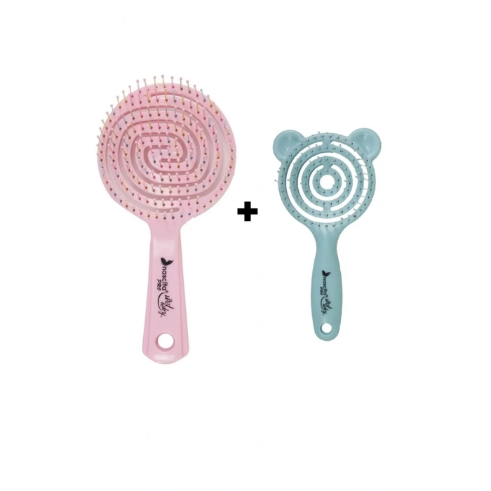 nascita 3D Flexi Kontrol Açma-Tarama Saç Fırçası Pembe -40 & Pro Üç Boyutlu Çocuk Saç Fırçası Turkuaz -39