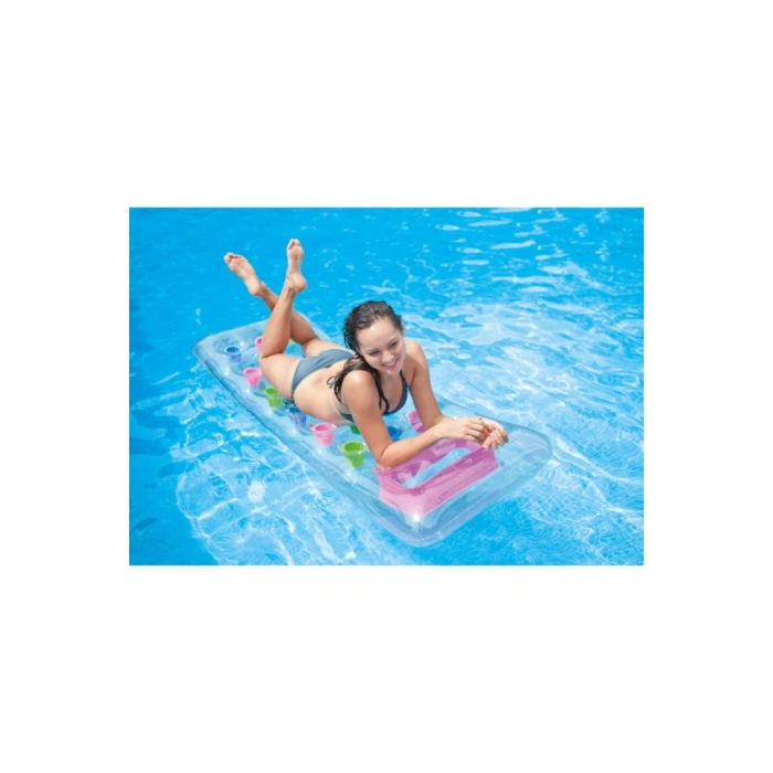 intex 59894 Şeffaf Pencereli Bardaklı Yatak 188 cm