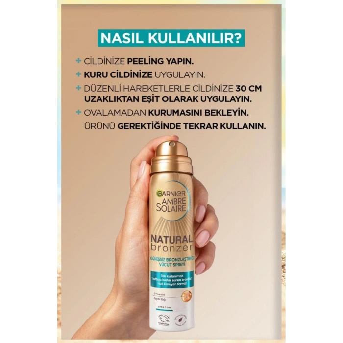 Garnier Ambre Solaire Natural Bronzer Güneşsiz Bronzlaştırıcı Sprey 150 ml
