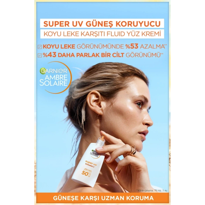 Garnier Ambre Solaire Super UV C Vitamini Koyu Leke Karşıtı Fluid Krem SPF50+ 40 ml