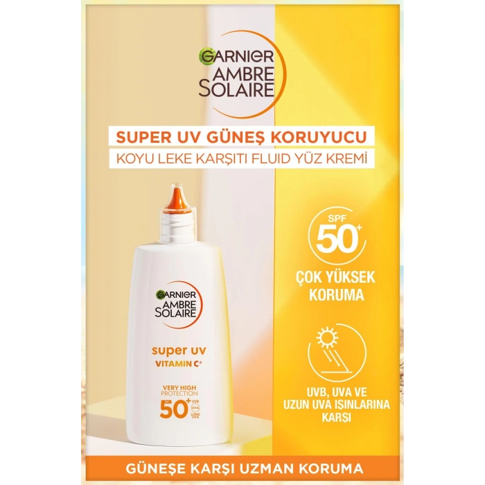 Garnier Ambre Solaire Super UV C Vitamini Koyu Leke Karşıtı Fluid Krem SPF50+ 40 ml