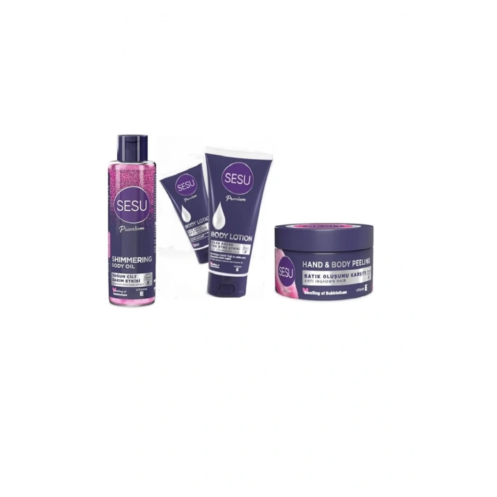 Sesu Bakım Yağı + Peeling + Çilek Bacak Yok Etme Etkisi Losyonu