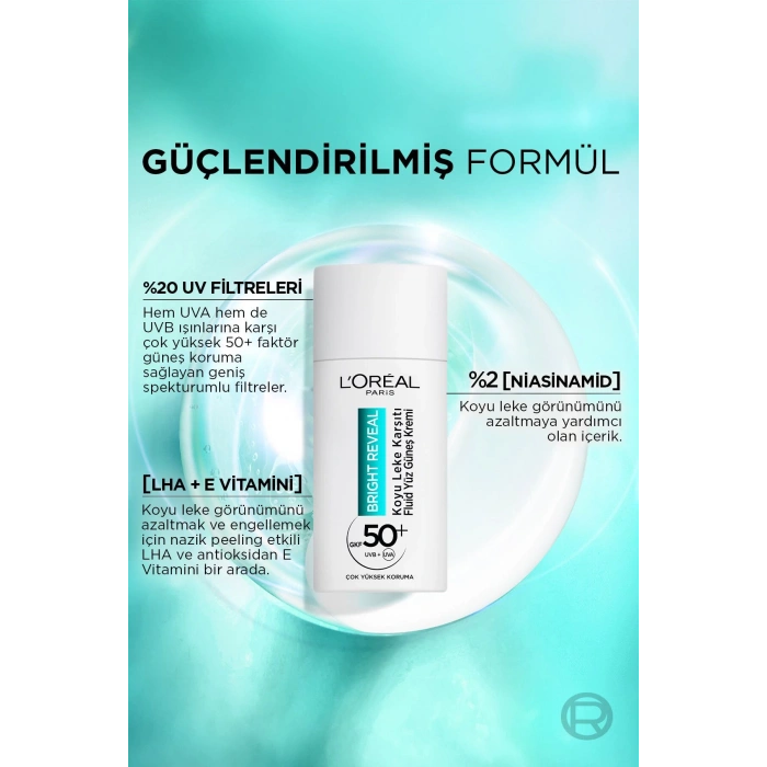 Loreal Paris Bright Reveal Koyu Leke Karşıtı Cilt Bakım Seti & SPF 50+ Koyu Leke Karşıtı Yüz Güneş Kremi