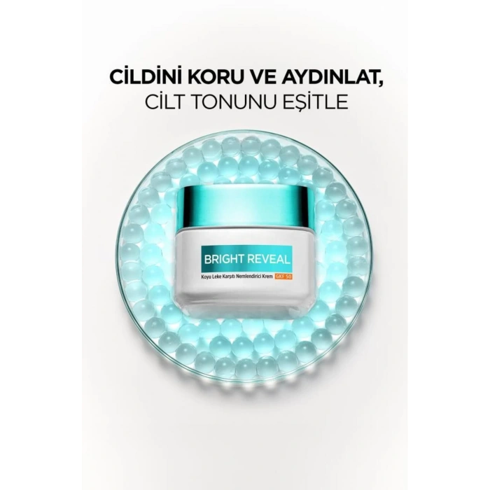 Loreal Paris Bright Reveal Koyu Leke Karşıtı, Cilt Tonu Eşitleyici Spf50 Nemlendirici Krem Niasinamid 50 ml