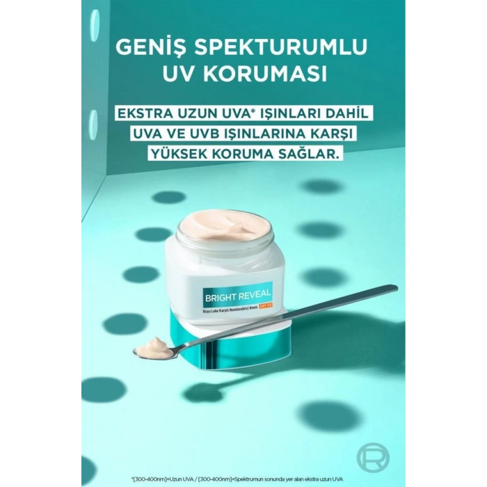 Loreal Paris Bright Reveal Koyu Leke Karşıtı, Cilt Tonu Eşitleyici Spf50 Nemlendirici Krem Niasinamid 50 ml