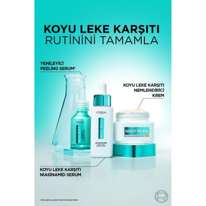 Loreal Paris Bright Reveal Koyu Leke Karşıtı, Cilt Tonu Eşitleyici Spf50 Nemlendirici Krem Niasinamid 50 ml
