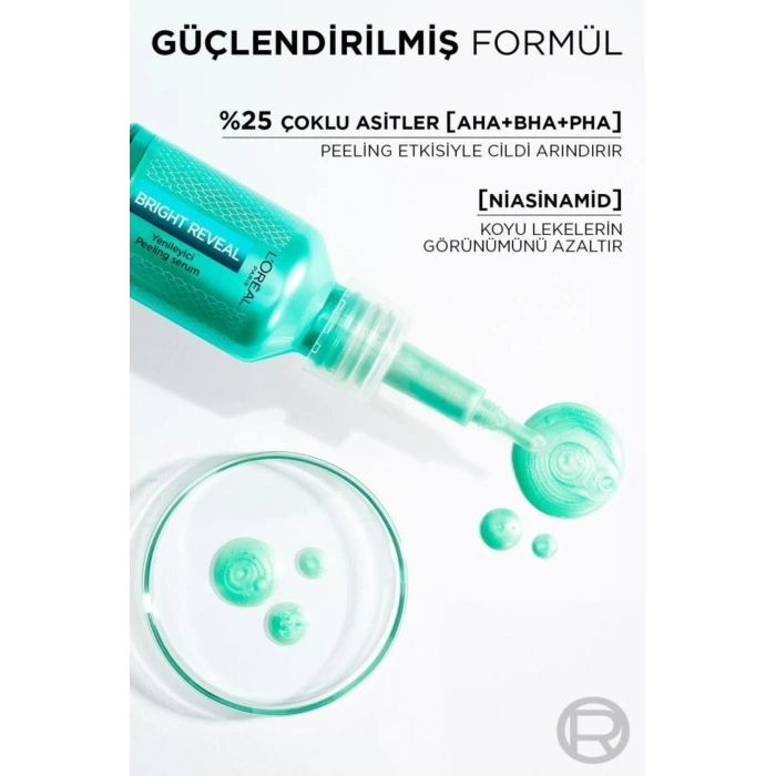 Loreal Paris Bright Reveal Koyu Lekelere Karşı Hızlı Etkili Yenileyici Peeling Serum 25% [AHA + BHA + PHA] 25 ml