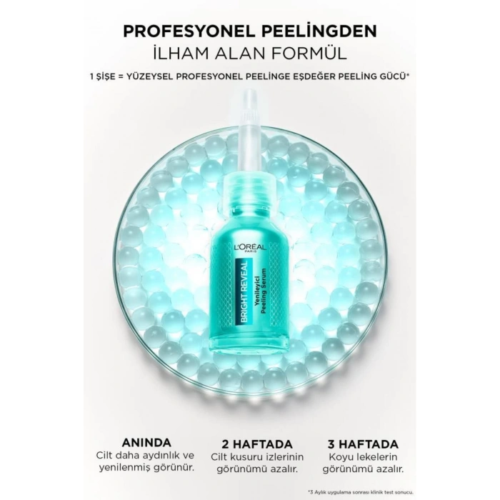 Loreal Paris Bright Reveal Koyu Lekelere Karşı Hızlı Etkili Yenileyici Peeling Serum 25% [AHA + BHA + PHA] 25 ml