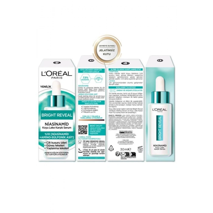 Loreal Paris Bright Reveal Sivilce, Güneş,yaşlanma Lekelerinde Etkili Koyu Leke Karşıtı Serum 7.5%niasinamid 30ml