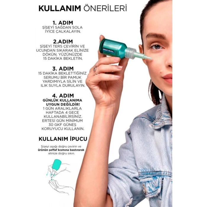 Loreal Paris Bright Reveal SPF 50+ Koyu Leke Karşıtı Yüz Güneş Kremi & Yenileyici Peeling Serum Seti