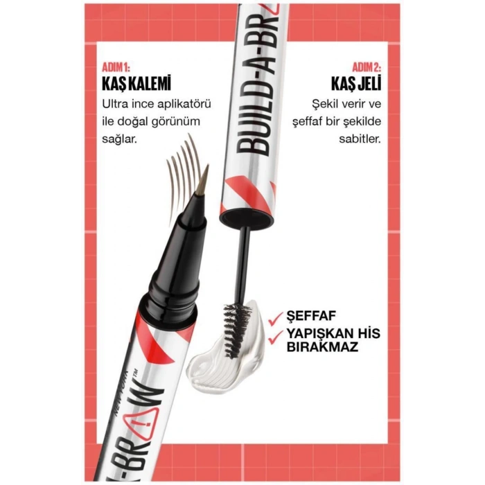 Maybelline New York Build a Brow 2in1 Kaş Kalemi ve Jeli Ash Brown