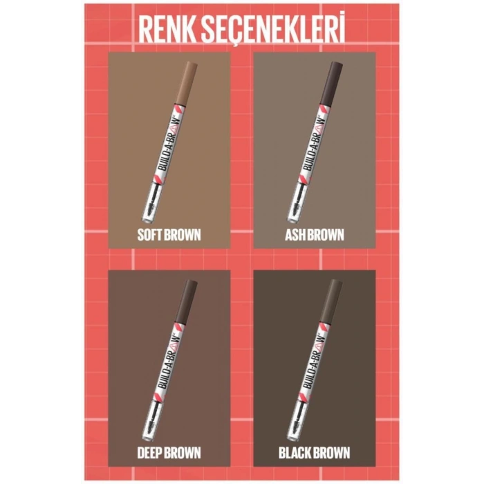 Maybelline New York Build a Brow 2in1 Kaş Kalemi ve Jeli Ash Brown