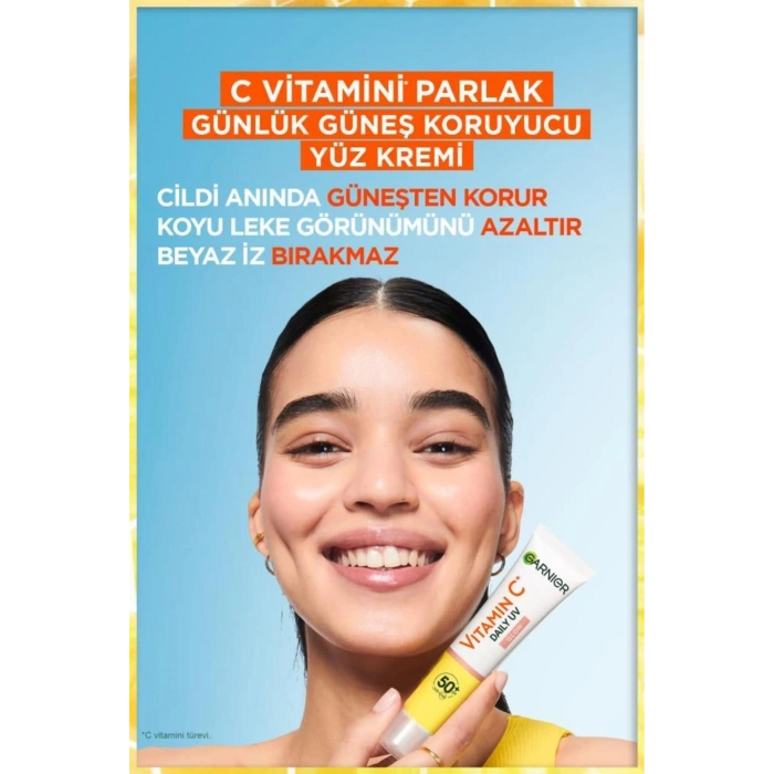 Garnier C Vitamini Günlük Güneş Koruyucu Fluid Yüz Kremi Görünmez Doku Spf50 40 ml
