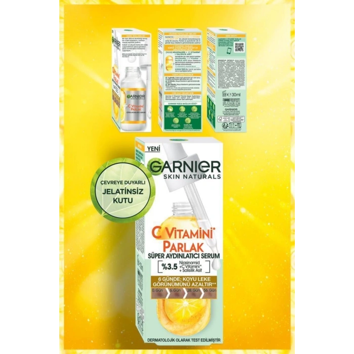 Garnier C Vitamini Ikili Bakım Seti - Parlak Süper Aydınlatıcı Serum & Micellar Makyaj Temizleme Suyu 400 ml