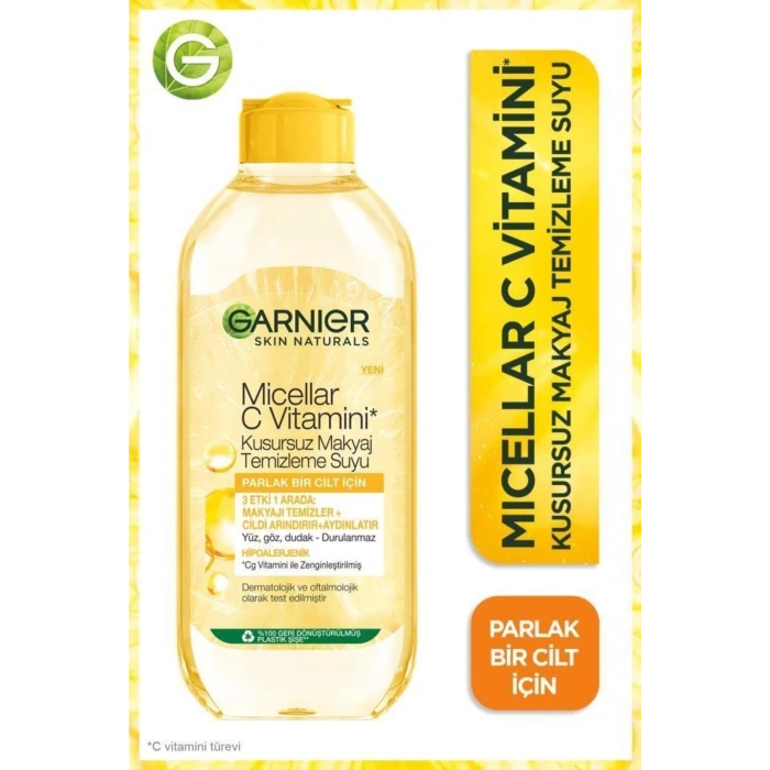 Garnier C Vitamini Parlak Aydınlatıcı Göz Kremi 15 ml + Süper Aydınlatıcı Serum 30 ml + Makyaj Temizleme Suyu