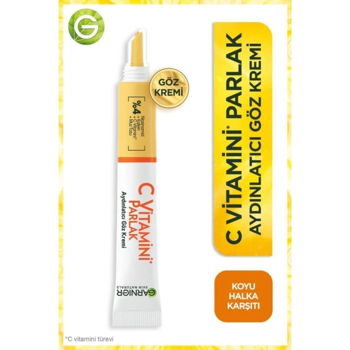 Garnier C Vitamini Parlak Aydınlatıcı Göz Kremi 15 ml + Süper Aydınlatıcı Serum 30 ml + Makyaj Temizleme Suyu