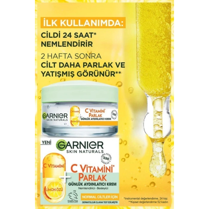 Garnier C Vitamini Parlak Günlük Aydınlatıcı Krem 50 ml