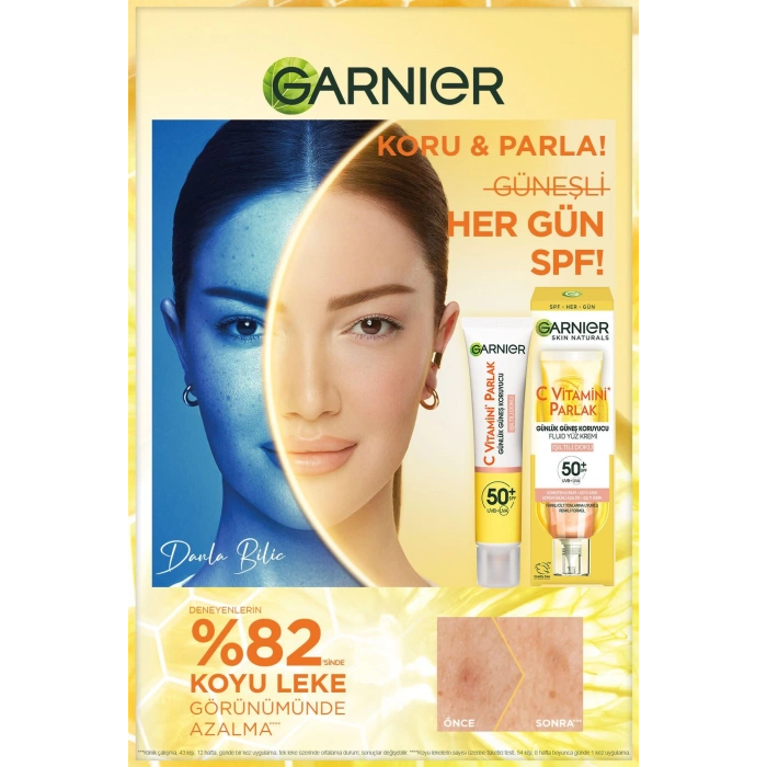Garnier C Vitamini Parlak Günlük Uv Korumalı Güneş Yüz Kremi Spf50 Işıltılı Doku 40ml