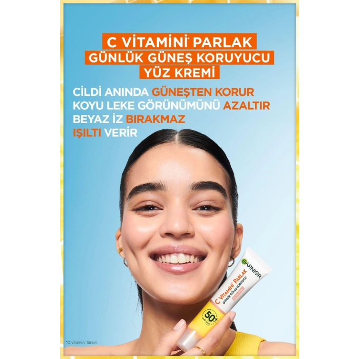 Garnier C Vitamini Parlak Günlük Uv Korumalı Güneş Yüz Kremi Spf50 Işıltılı Doku 40ml