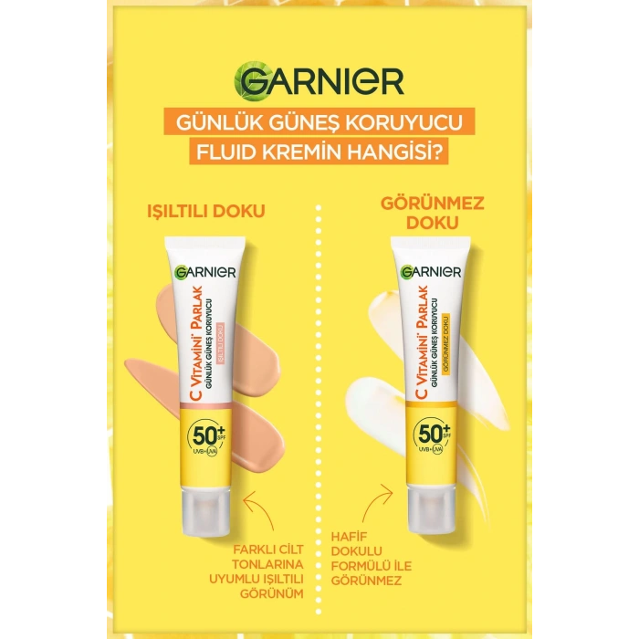 Garnier C Vitamini Parlak Günlük Uv Korumalı Güneş Yüz Kremi Spf50 Işıltılı Doku 40ml