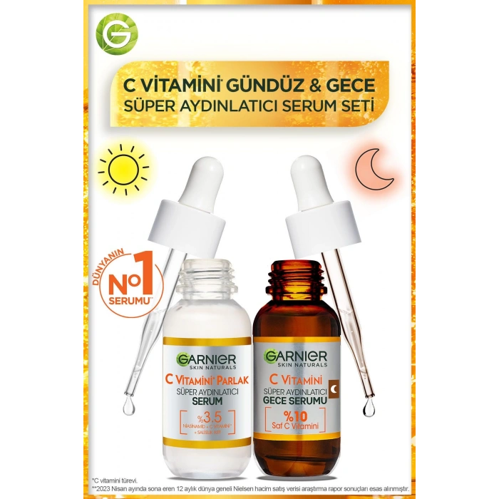 Garnier C Vitamini Parlak Serum Seti: Gece ve Gündüz Serumu