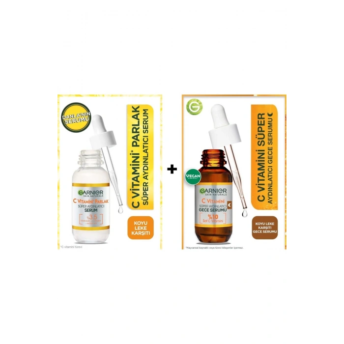C Vitamini Parlak Süper Aydınlatıcı Serum 30ml + C Vitamini Süper Aydınlatıcı Gece Serumu 30 Ml