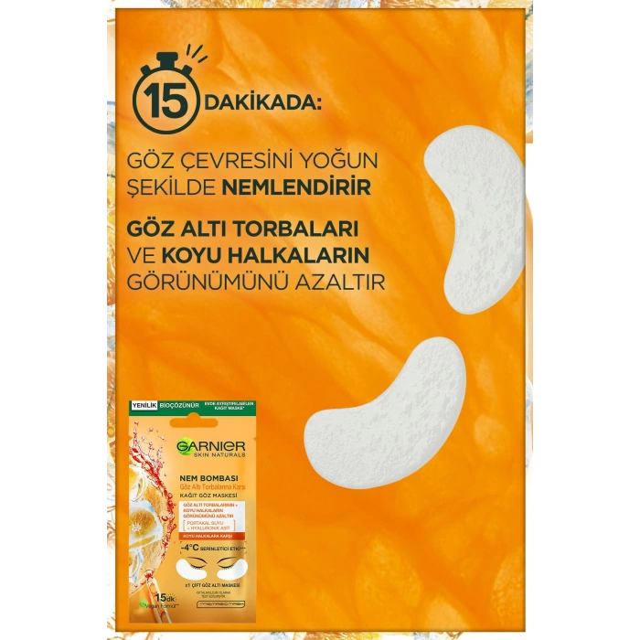Garnier C Vitamini Parlak Super Aydınlatıcı Serum 30ml + Göz Altı Torbalarına Karşı Kağıt Göz Maskesi