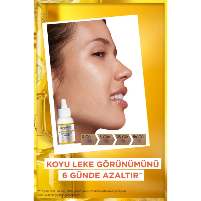 Garnier C Vitamini Parlak Super Aydınlatıcı Serum 30ml + Göz Altı Torbalarına Karşı Kağıt Göz Maskesi
