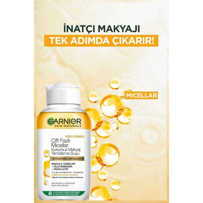 Garnier Çift Fazlı Micellar Makyaj Temizleme Suyu 100ml Seyahat 2li Boy Set