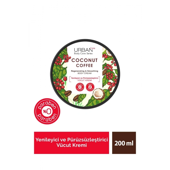 Urban Care Coconut Coffee Yenileyici ve Pürüzsüzleştirici Vücut Kremi - Vegan 200 ml