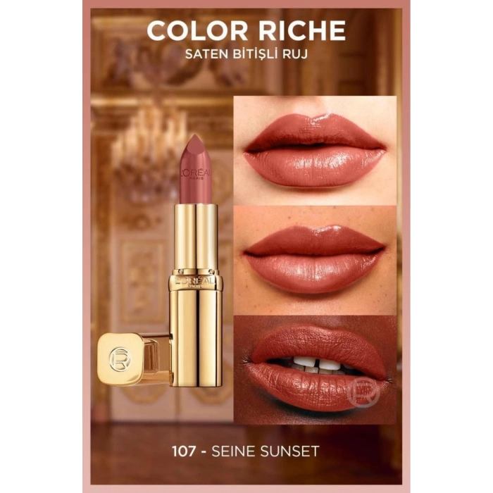 Loreal Paris Color Riche Saten Bitişli Ruj 107 Seine Sunset - Nude