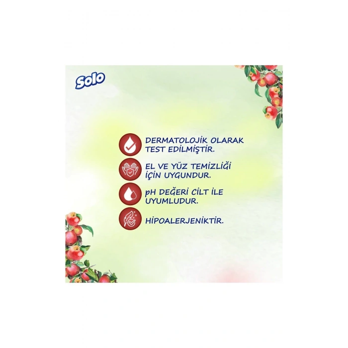 Solo Doğal Hijyen Elma Sirkesi & Karbonat Islak Mendil 12li 600 Yaprak