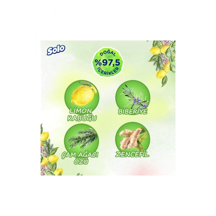 Solo Doğal Hijyen Limon & Biberiye Islak Mendil 12li 600 Yaprak
