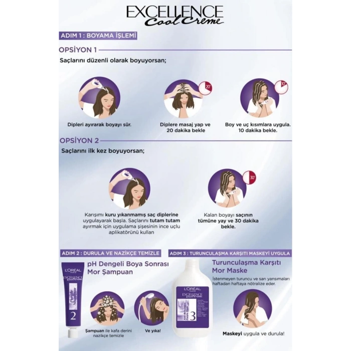 Loreal Paris Excellence Cool Creme Saç Boyası – 3.11 Ekstra Küllü Koyu Kahve