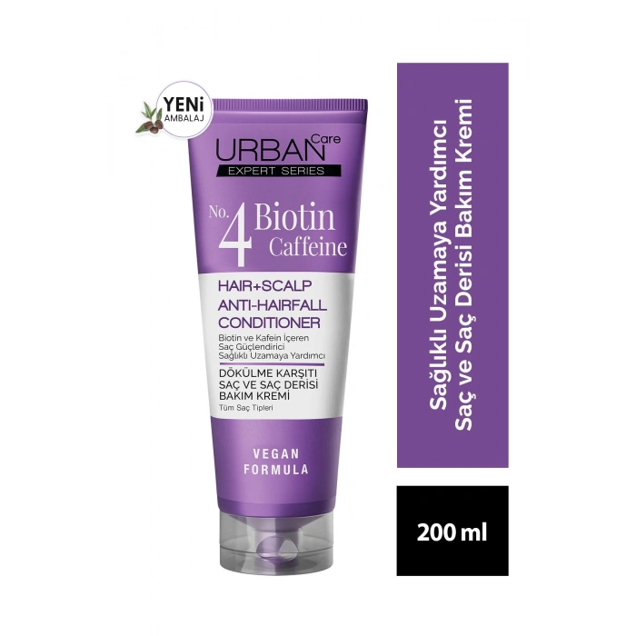Urban Care Expert Biotin Ve Kafein Dökülme Karşıtı Saç Kremi - Sağlıklı Uzamaya Yardımcı - Vegan - 200 ml