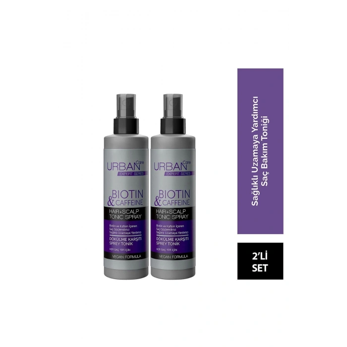 Urban Care Expert Biotin Ve Kafein Dökülme Karşıtı Saç Toniği / 2 Adet - Vegan - 200 ml + 200 ml