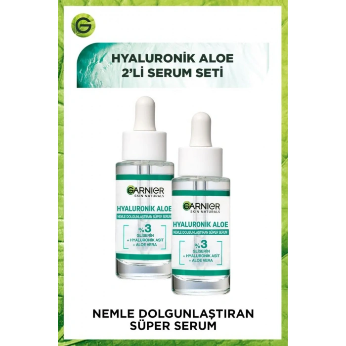 Garnier Hyaluronik Aloe Nemle Dolgunlaştıran Süper Serum 30 ml 2li Set