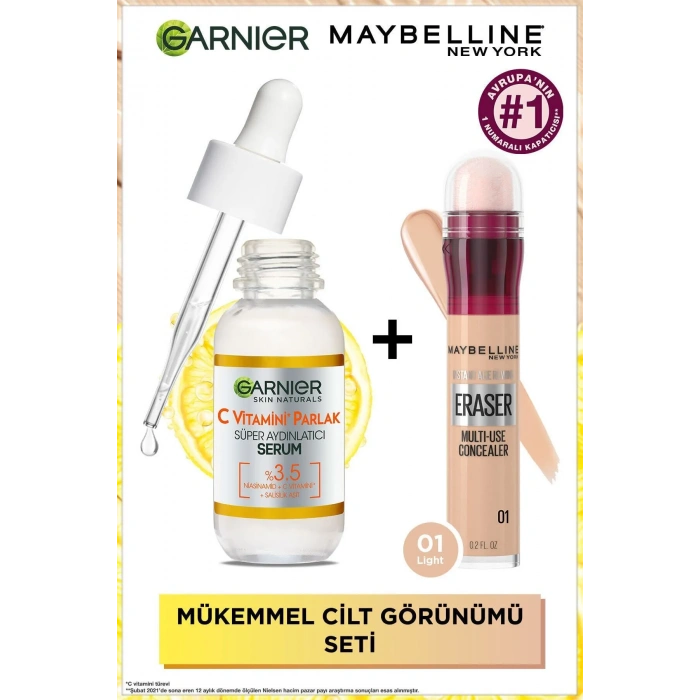 Garnier Instant Anti Age Eraser Kapatıcı - 01 Light & C Vitamini Parlak Süper Aydınlatıcı Serum 30 ml