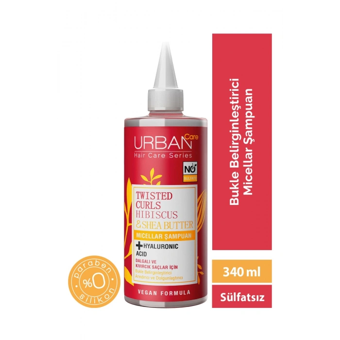 Urban Care Hibiscus & Shea Butter Kıvırcık Ve Dalgalı Saçlara Özel Micellar Şampuan - Sülfatsız - 340 ml