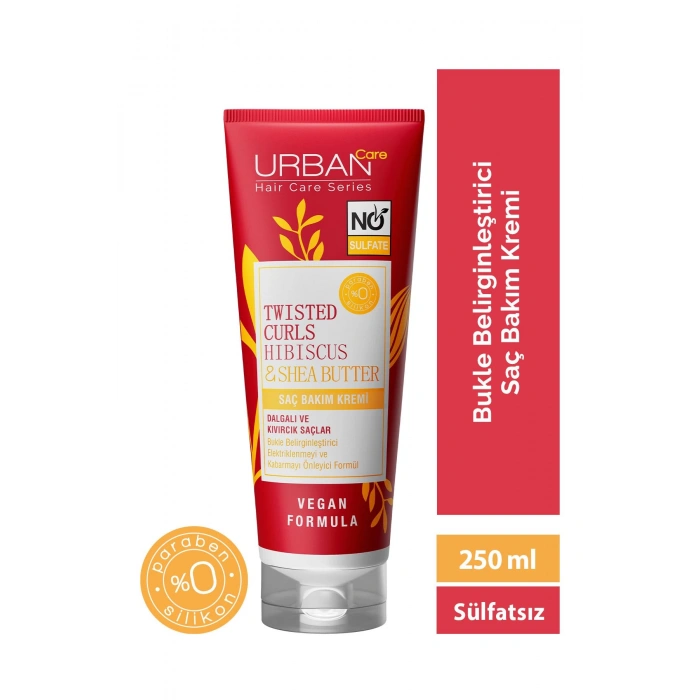Urban Care Hibiscus & Shea Butter Kıvırcık Ve Dalgalı Saçlara Özel - Saç Kremi - Sülfatsız - Vegan 250 ml