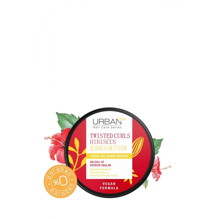 Urban Care Hibiscus & Shea Butter Kıvırcık Ve Dalgalı Saçlara Özel Yoğun Saç Bakım Maskesi - Vegan - 230 ml