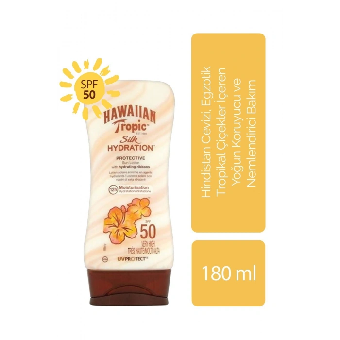 Hawaiian Tropic Hindistan Cevizi, Egzotik Tropikal Çiçekler İçeren Koruyucu Ve Nemlendirici Vücut Losyonu Spf 50