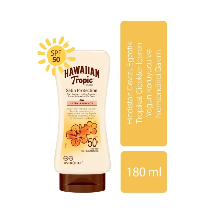 Hawaiian Tropic Hindistan Cevizi, Egzotik Tropikal Çiçekler İçeren Koruyucu Ve Nemlendirici Vücut Losyonu Spf 50