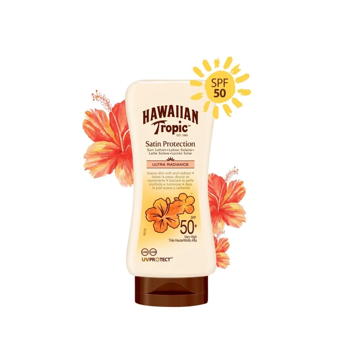 Hawaiian Tropic Hindistan Cevizi, Egzotik Tropikal Çiçekler İçeren Koruyucu Ve Nemlendirici Vücut Losyonu Spf 50